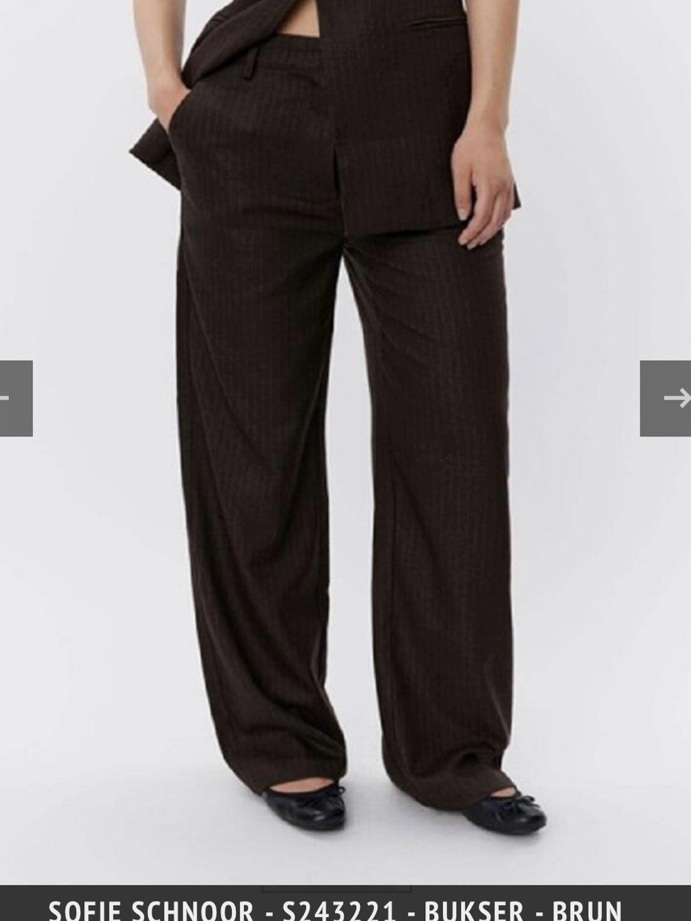 Brown Pinstripe Wide-Leg Pants.        Never worn- SOFIE SCHNOOR